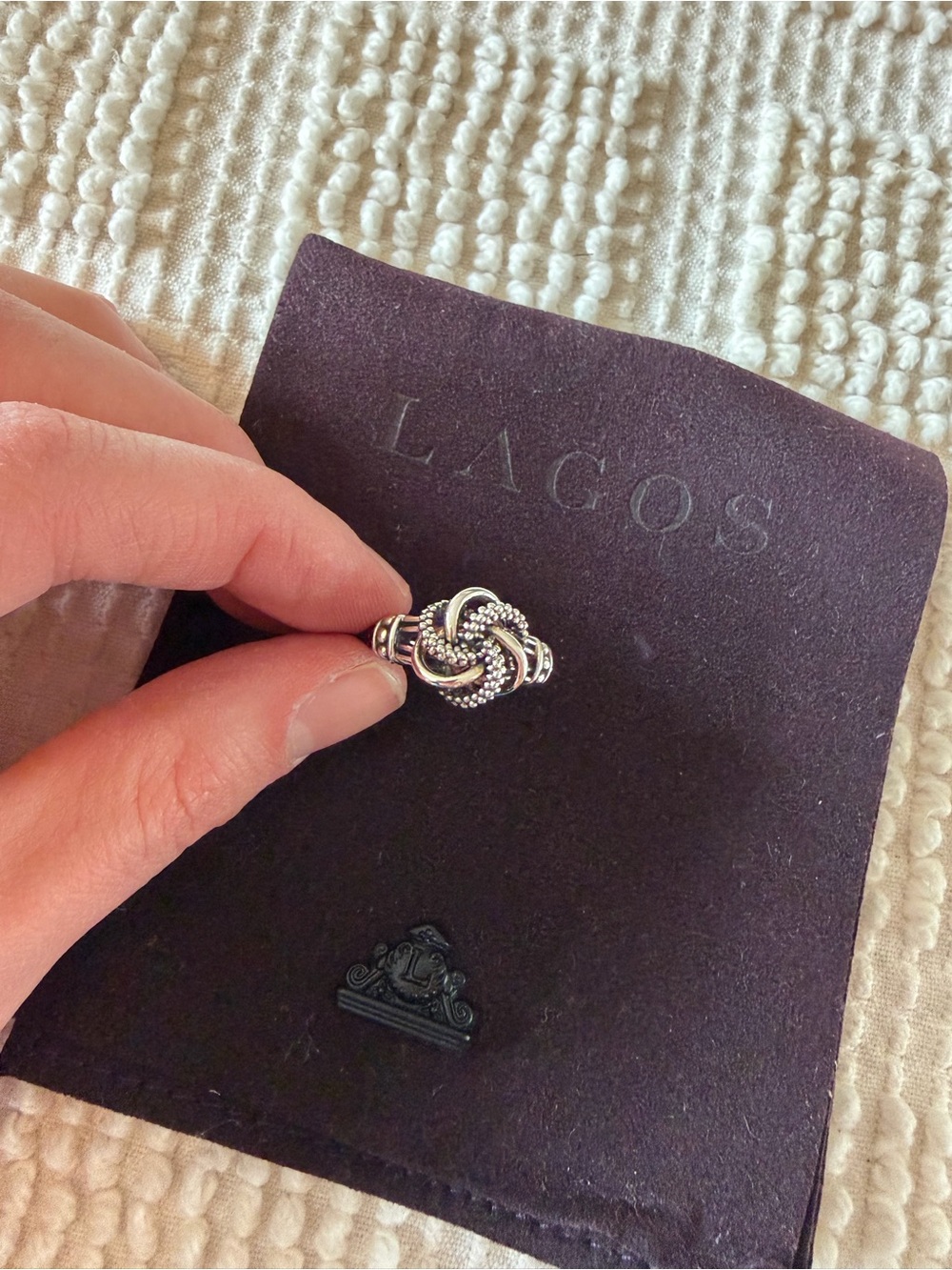 LAGOS love knot ring - Sterling Silver - size 8
